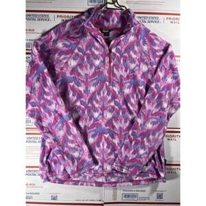Eddie Bauer Fleece Quarter Zip Womens Sz Med Long Sleeve Pullover Pink Patagonia